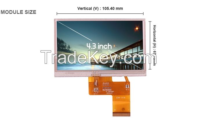 Techstar/Tianzhengda 4.3 inch tft lcd display 480*272/480*800 doits 40pins RGB interface with resetive/capacitive touch screen for industrial/smart switch application