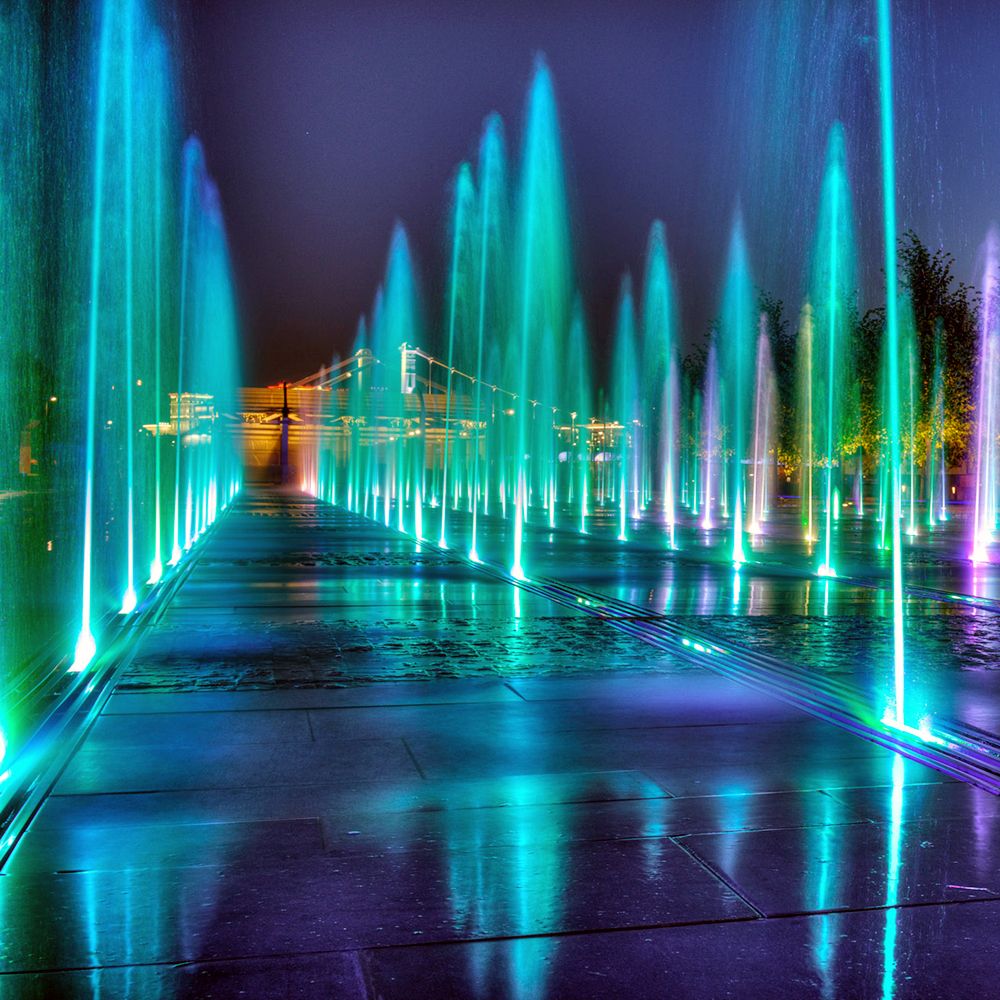  RGB LED Musical Dancing Dry Fountain
