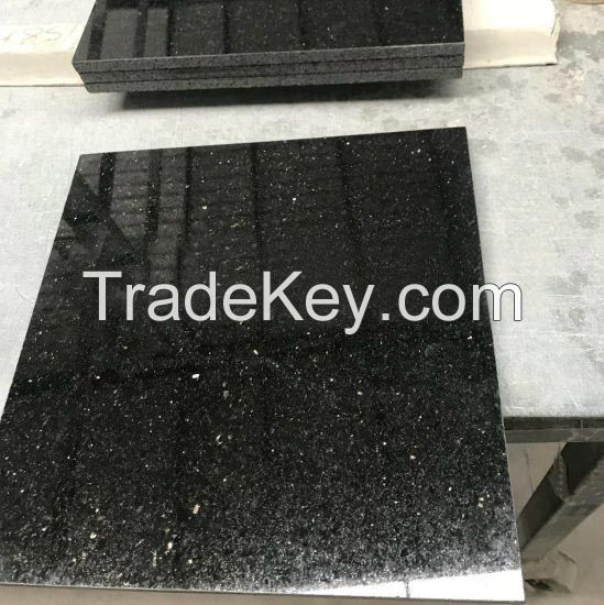 China Natural Pearl Black Granite for Slab Countertop Floor Tile