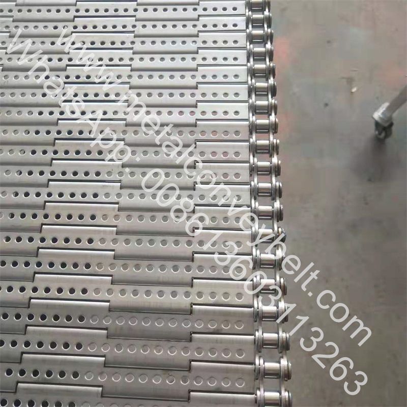 Metal Conveyor Chain Plate Slat Steel Hinged Belt