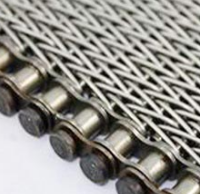 Balanced Weave Belt Stainless Steel Double Compound Chain Driven Flat Balanced Spiral Wire Weave Conveyor Mesh Belt