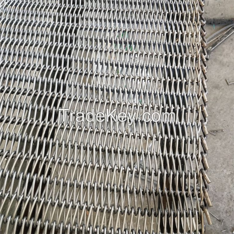 Food Grade 304 Stainless Steel Wire Mesh Conveyor Belt Balanced Weave Mesh Belt