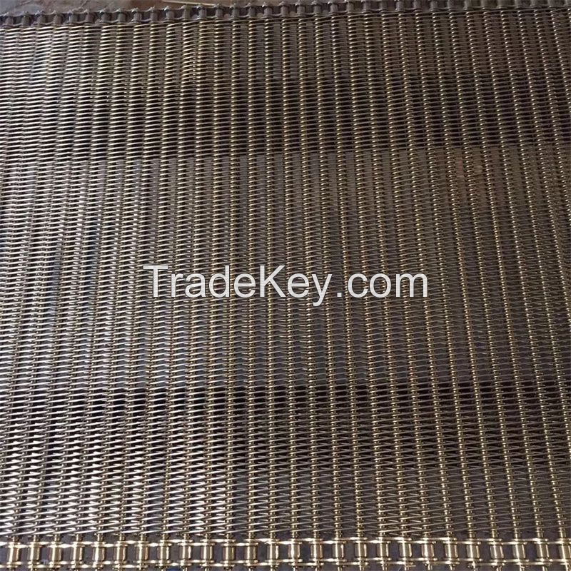 Food Grade 304 Stainless Steel Wire Mesh Conveyor Belt Balanced Weave Mesh Belt