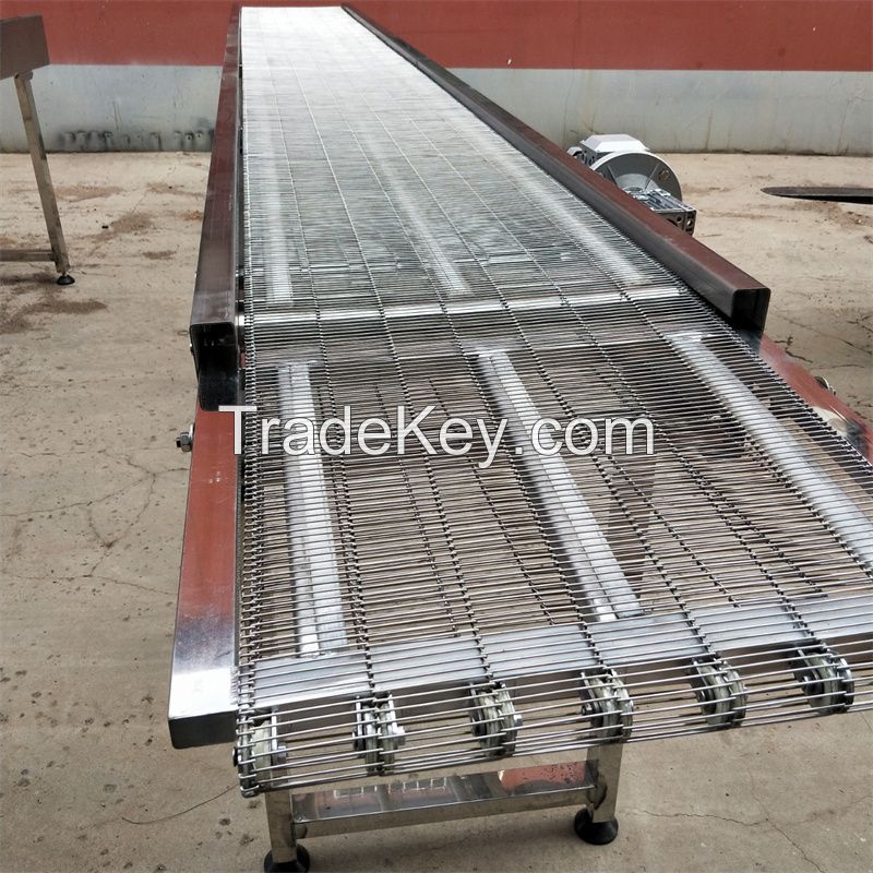Metal Stainless Steel Chain Link Balance Spiral Wire Food Conveyor Mesh Belt For Cooling Furnace Oven Heat Tunnel Dryer Bakery