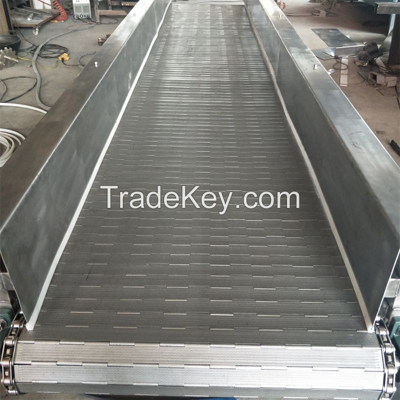 High temperature resistant food baking 304 stainless steel metal chain perforated plate conveyor