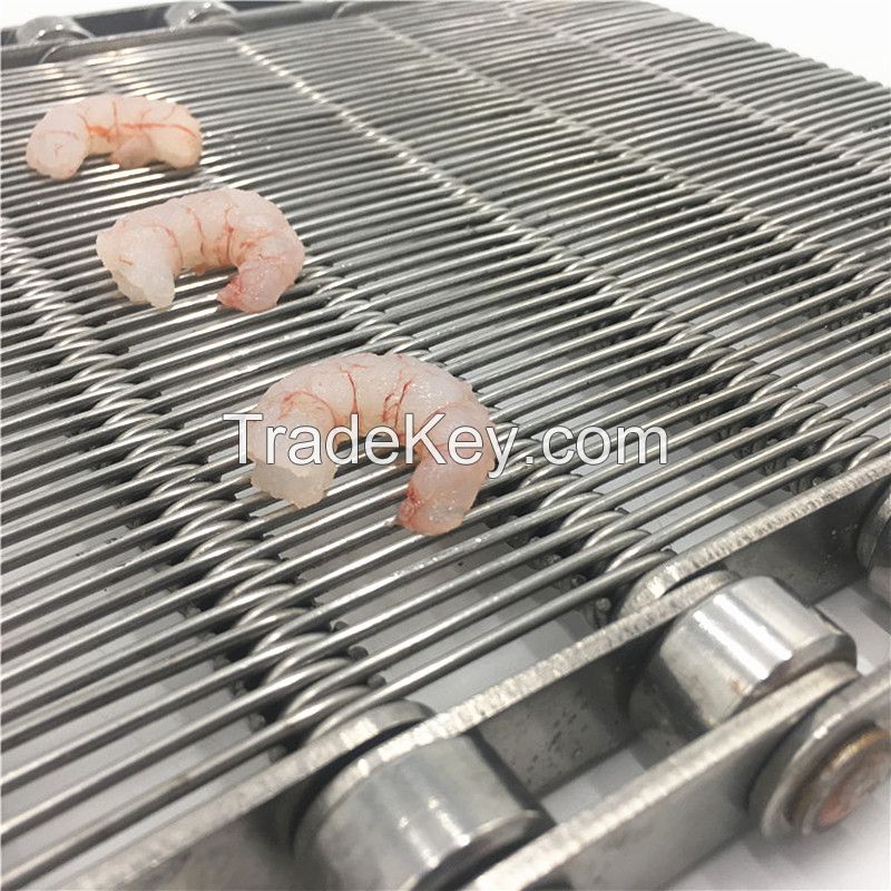 Customizable 304 stainless steel eye link metal mesh chain conveyor belt for canned candle cooling