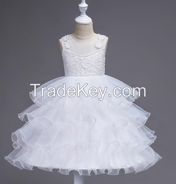 Children's Cotton Lining Sleeveless Party Princess Cake Skirt