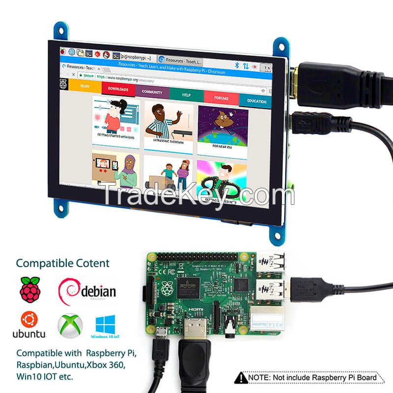 5 inch 800Ã—480 Capacitive or resistive Touch Screen HDMI LCD Display for Raspberry Pi 2 3 B+