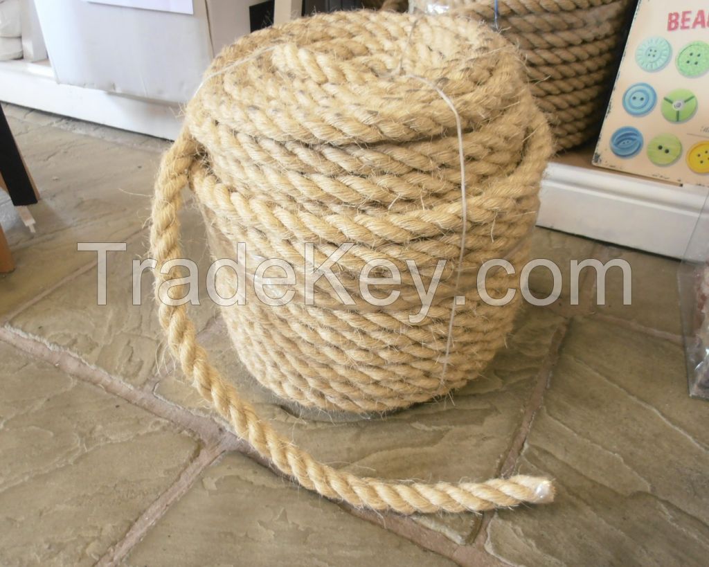 5-60mm Sisal Rope Twist Sisal Cordage Natural/Bleached White for Pets, Oilfield, Marine , Civil Use , Jute Rope Jute Twisted Cord 100% Recyclable 3~60MM  coconut fiber