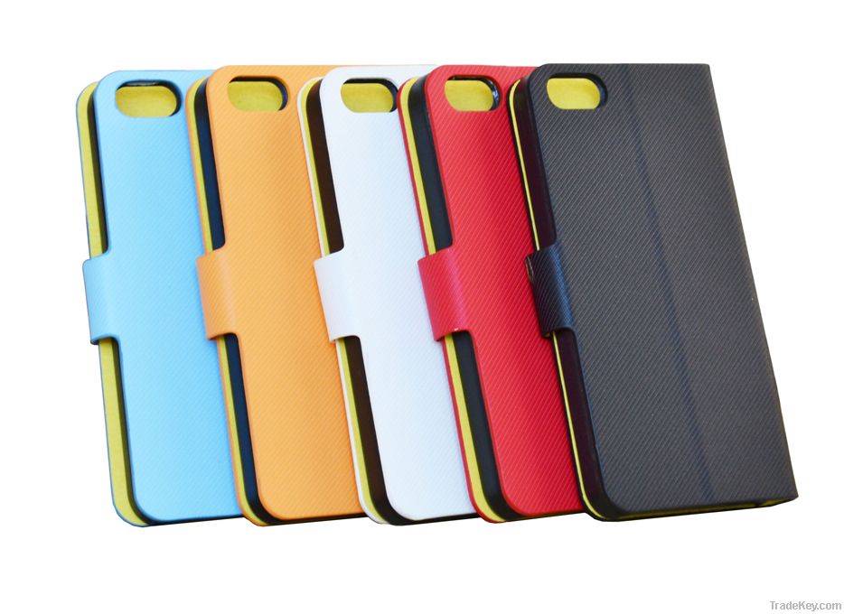 Wholesale Ultra Slim Twill Texture wallet Flip Leather Case for iPhone 5