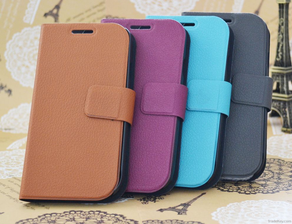 Wholesale Ultra Slim Lichi Texture Flip Leather Case for Samsung Galaxy