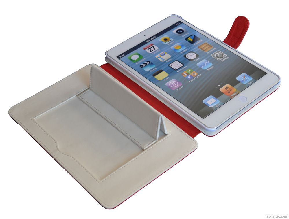 Wholesale Stand Mini iPad Lichi Texture leather case