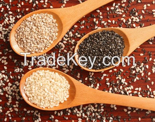 Wholesale  Hulled White / Black / Brown Raw Sesame Seeds 