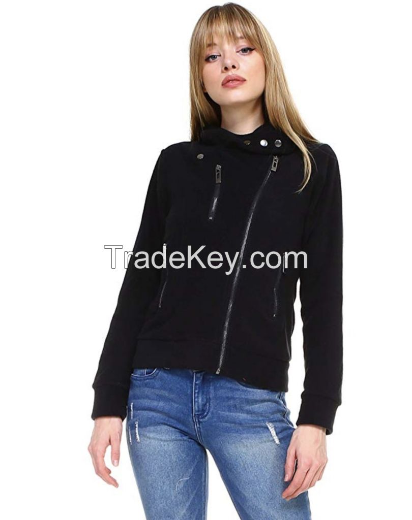 Melody Women Slim fit Fleece Zip up Fashion Hoodie Jacket with Pockets