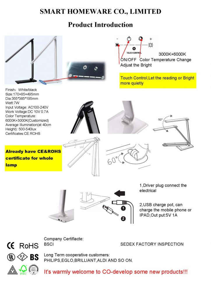 Enegy Saving Led Reading Lamp