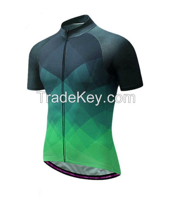 Custom Green Mens Cycling Shirt