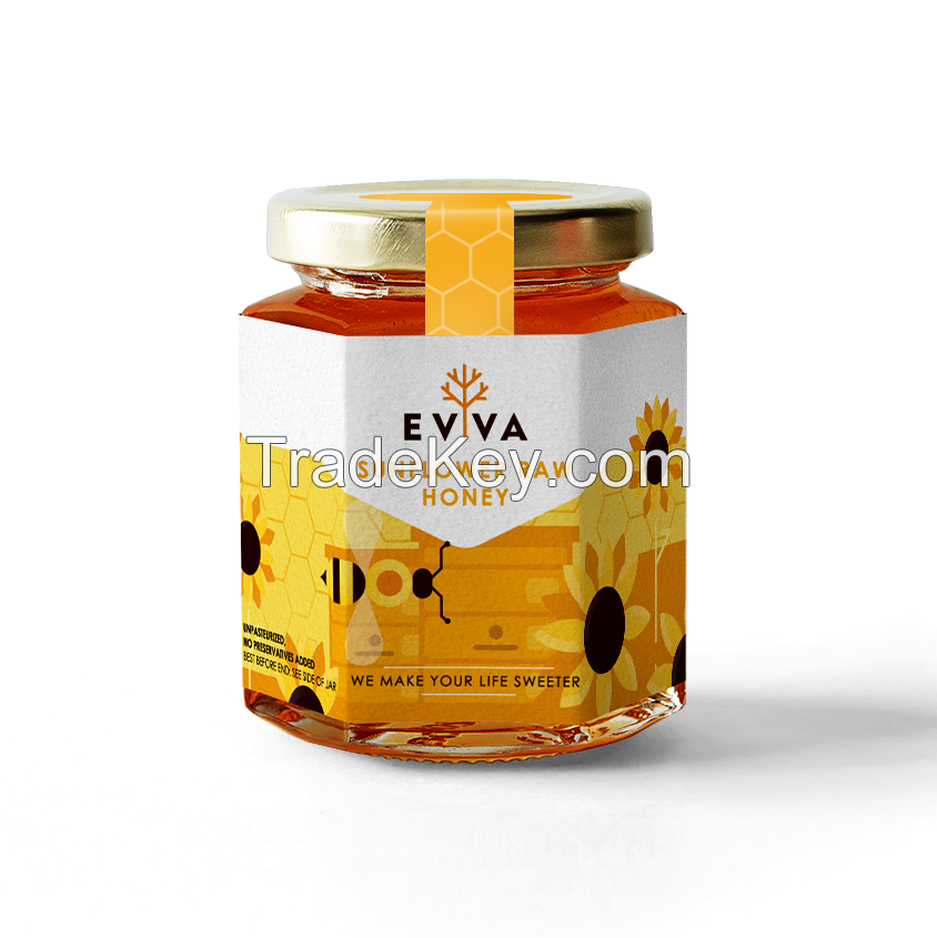 Raw Honey in Glass Jars