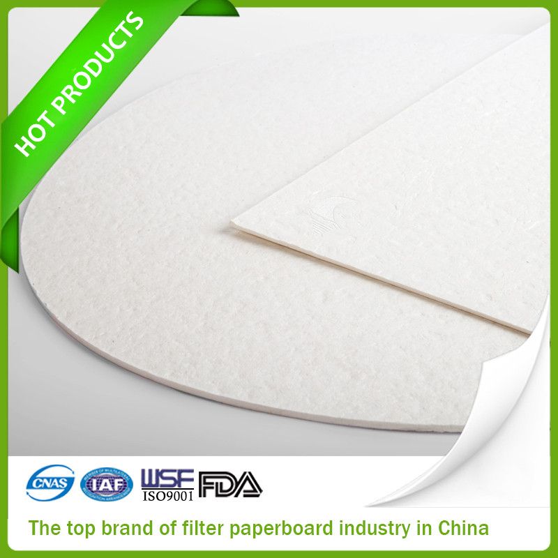 High viscosity liquid filter paperboard support filter sheet used with