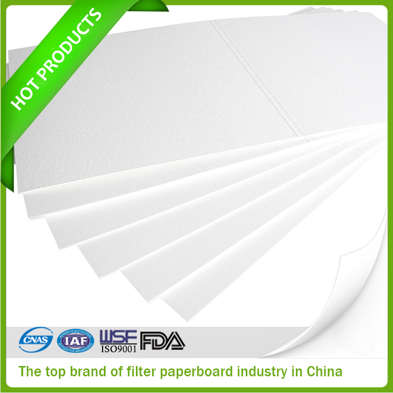 High viscosity liquid filter paperboard support filter sheet used with