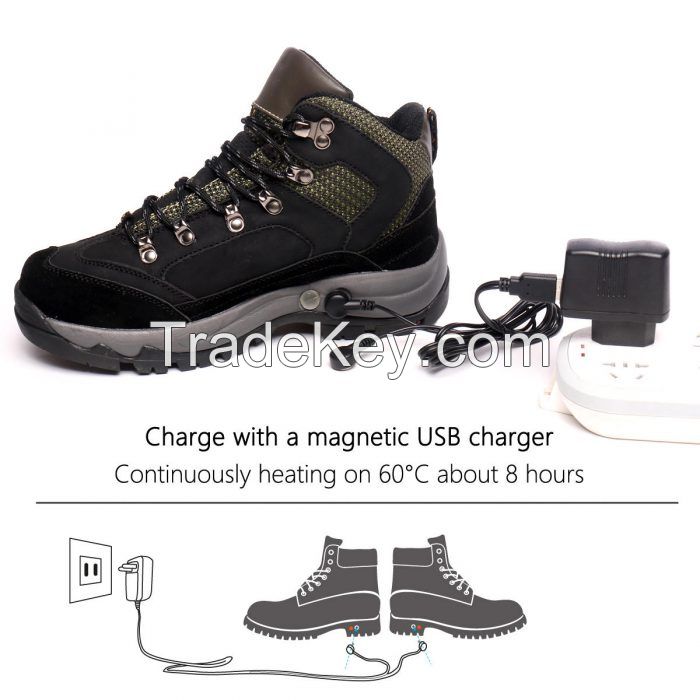 HS4 Rechargeable Electric Heated Shoes for men For Anglers Camper Hiker Walker in Cold Weather Winter