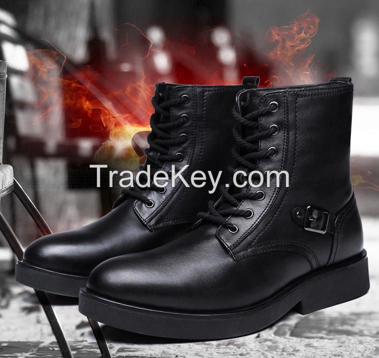 Hs5 Rechargeable Electric Heated Shoes Men Ankle Boots, Electric Rechargeable Heated Shoes For Cold Weather