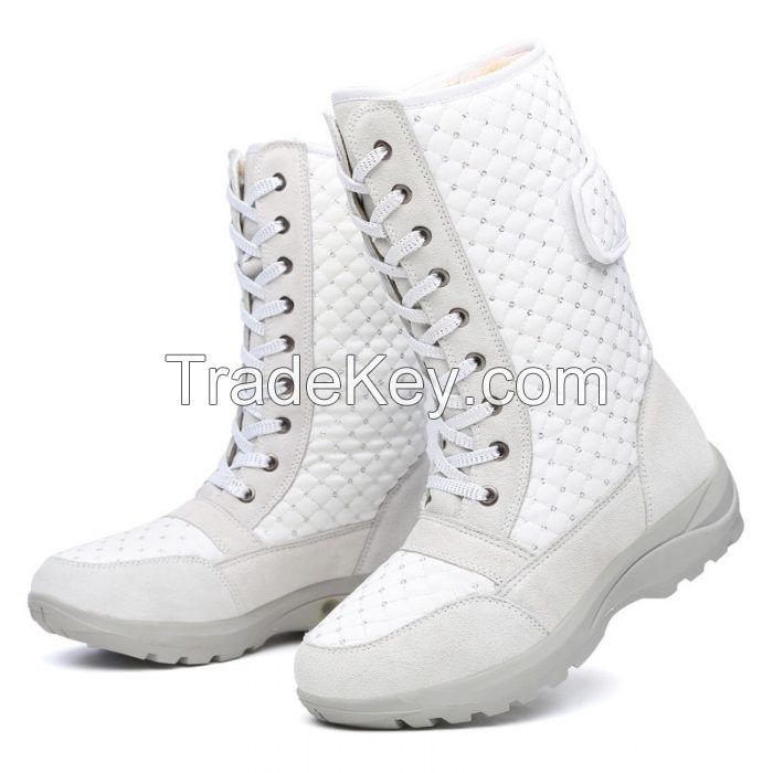 HS6 women Ankle Snow Booties, Electric Rechargeable Heated Winter Boots