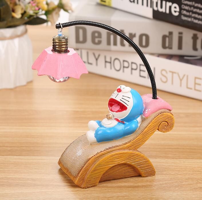 Creative resin crafts table dÃ©cor Doraemon design LED pendant lamp