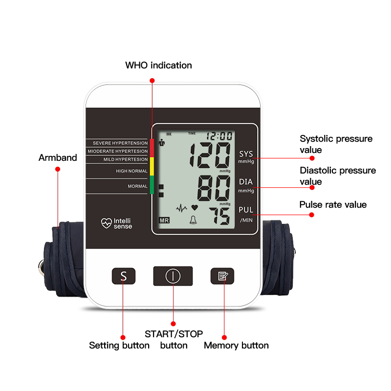 2019 New Design Household CE/ISO13485 Blood Pressure Monitor Accracy  Arm Style Full-Automatic 