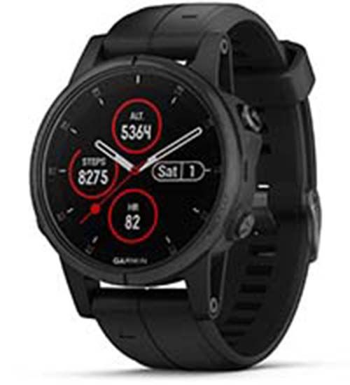 Garmin fÄnix 5S Plus Sapphire Black w Black Band Fenix HR Watch  