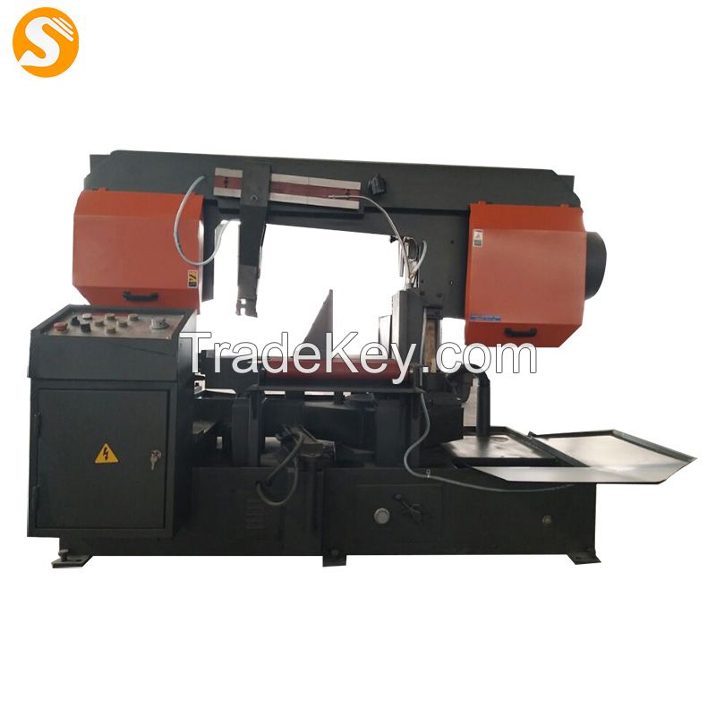 manual control double column semi control automatic band saw machine for metal cutting