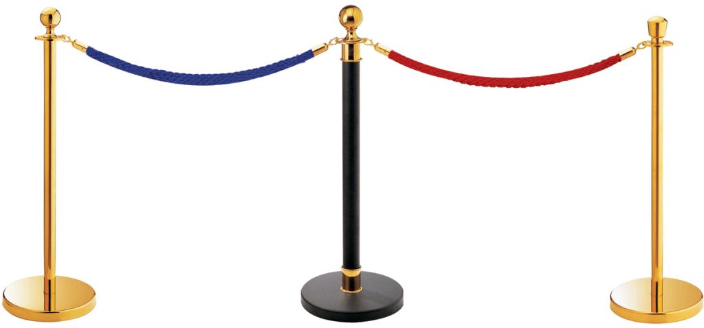 Round top tensa barrier with rope