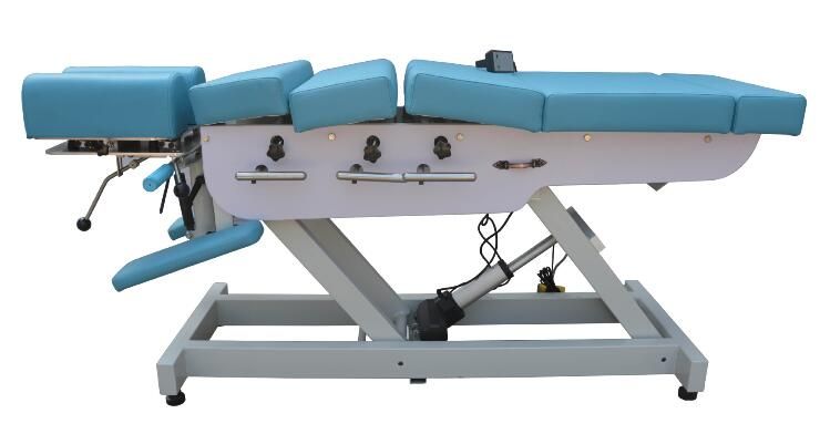 manually controled  physiotherapy table and backbone massage table