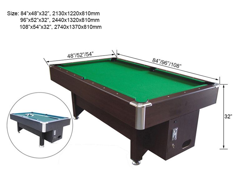 HPDSP20 coin operated wooden billiard table for sale