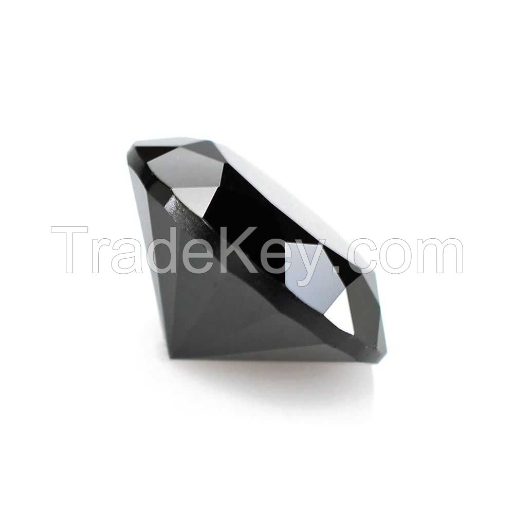 natural polished round brilliant cut black diamonds