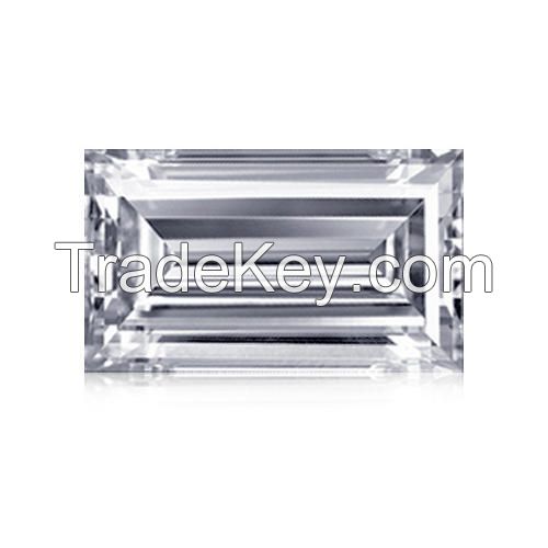 natural polished flat cut baguette cut diamonds