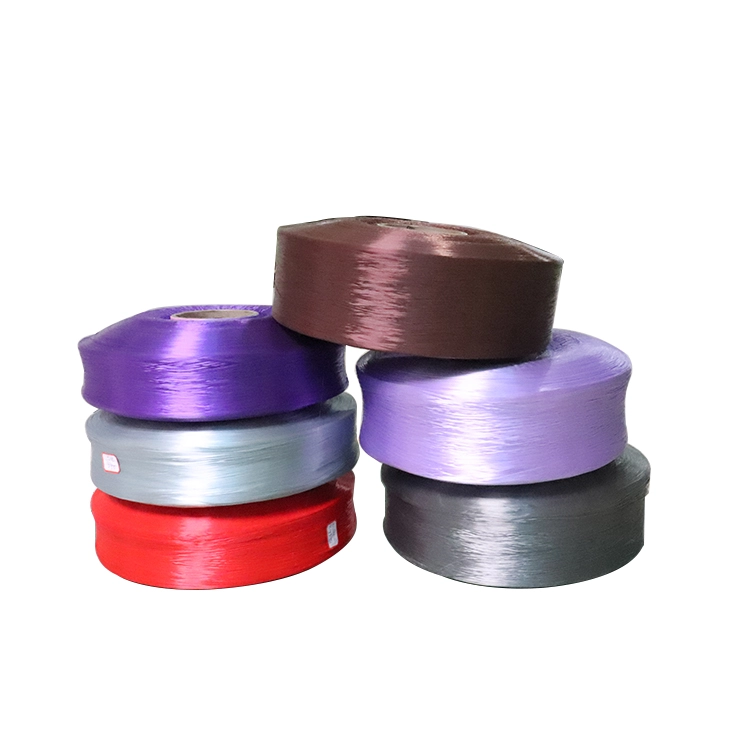 popular polyester dope dyed color spun raw white yarn thread wire fdy/poy/dty AA high quality