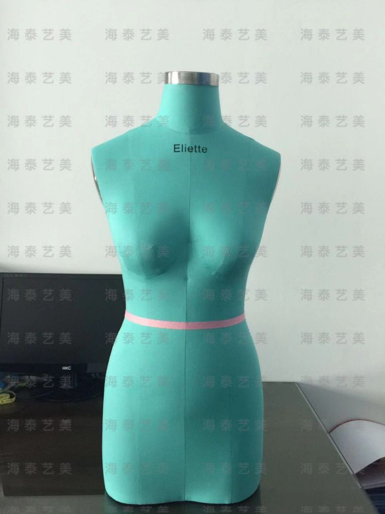 Half body fabric covered female dress form for tailoring