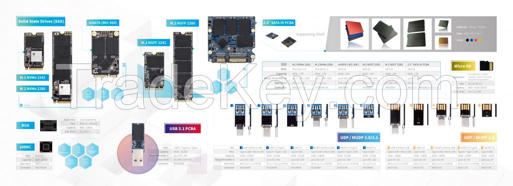 Solid State Drives/ Micro SD/ UDP Chips/ eMMC