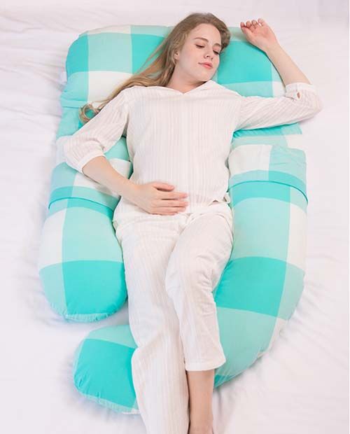 Remedy Full Body & Pregnancy Contour protable U shape travel Pillow Sleeping Pregnant Pillow with Zippered Cover