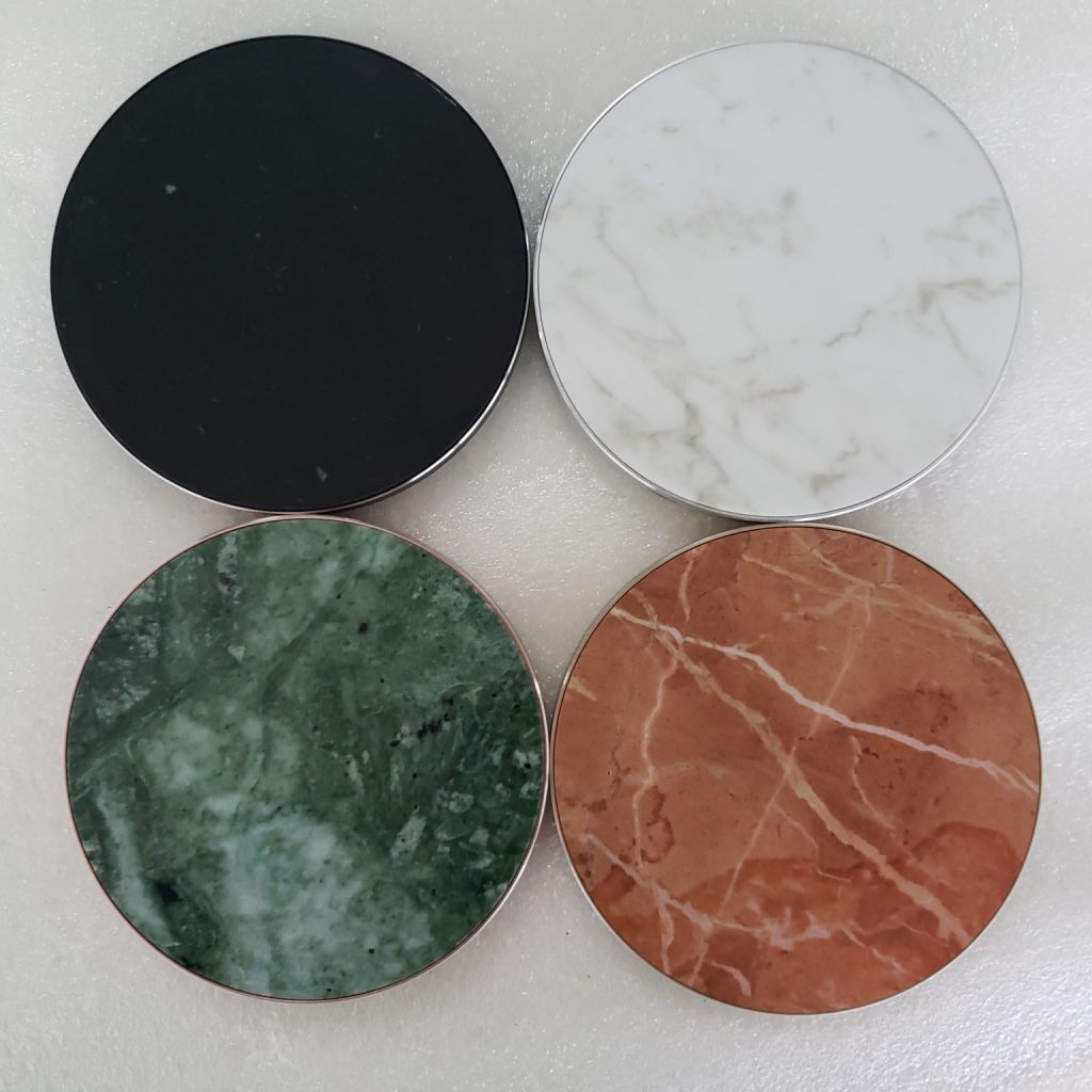 High Quality Cell Phone Mini qi Mobile Real Marble Wireless Charger  Aluminum for iphone Wireless Charger