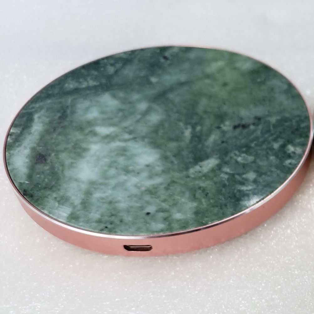 High Quality Cell Phone Mini qi Mobile Real Marble Wireless Charger  Aluminum for iphone Wireless Charger