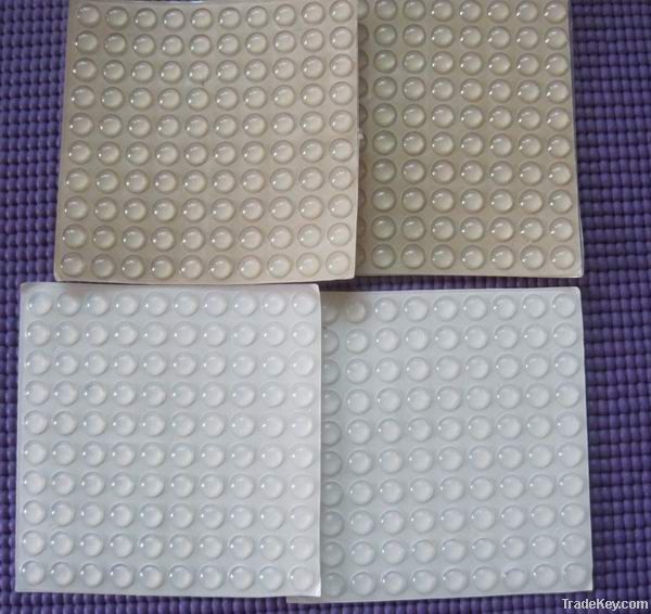 Self adhesive backed silicone rubber bumper
