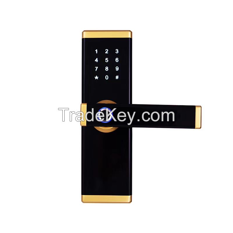 Zinc Alloy Intelligent Semiconductor Fingerprint Handle Door Lock