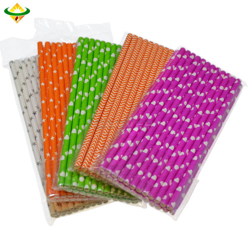 Biodegradable OEM Pointed Flexible Paper Straws