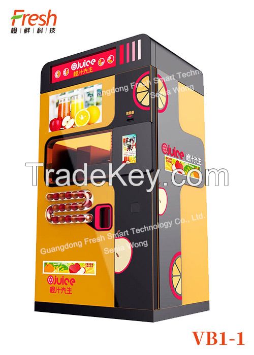 gray Fresh Orange Juice mutilfunction Automatic squeeze Vending Machine with Coin Collector for fruit juice