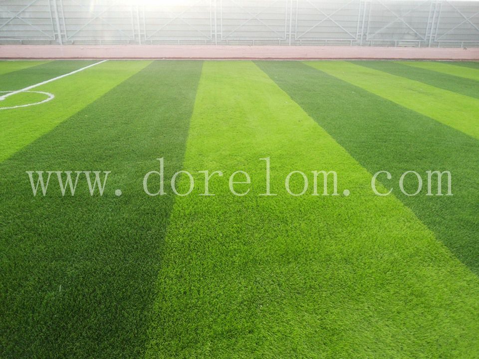 Artificial field grass turf uesd in mini soccer kids playground in duocolors