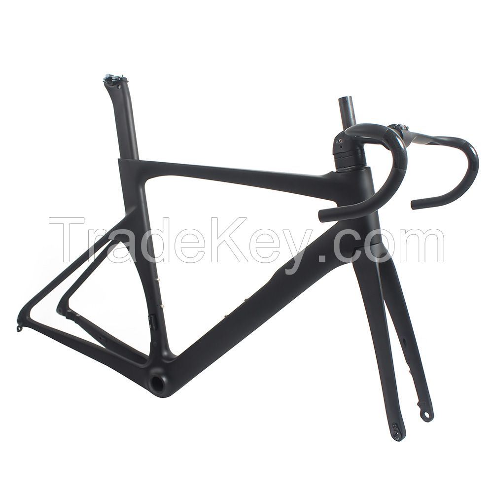 one piece design carbon frame with hidden internal routing frame