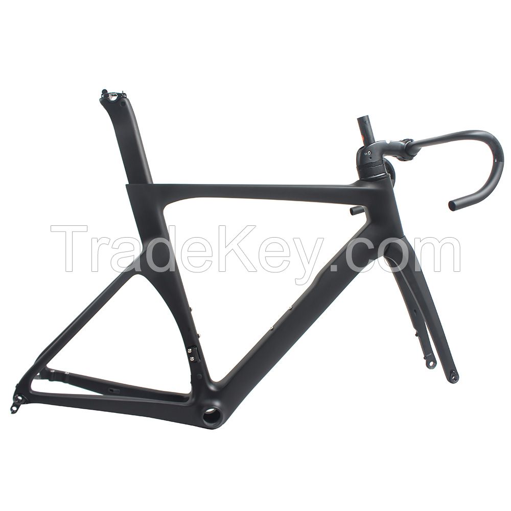 one piece design carbon frame with hidden internal routing frame