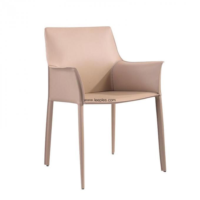 Modern saddle skin dining chair,recycled leather regenerated leather armchair