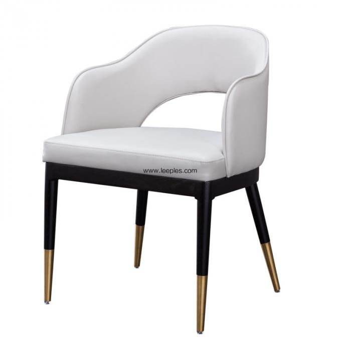 Modern Cheap Leisure Chairs Dining Chair With Upholstered Seat and Wooden Legs